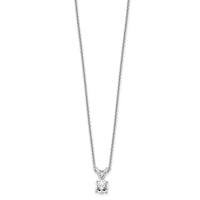 14kw 1/3ct Lab Grown Dia VS/SI+ G+ 4 Prong 18in Comp Solitaire Necklace