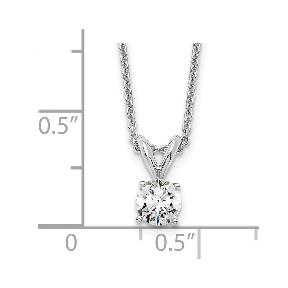 14kw 1/3ct Lab Grown Dia VS+ F+ 4 Prong 18in Comp Solitaire Necklace