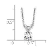 14kw 1/3ct Lab Grown Dia VS/SI+ G+ 4 Prong 18in Comp Solitaire Necklace