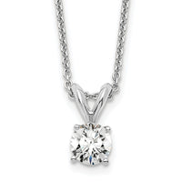14kw 1/3ct Lab Grown Dia VS+ F+ 4 Prong 18in Comp Solitaire Necklace