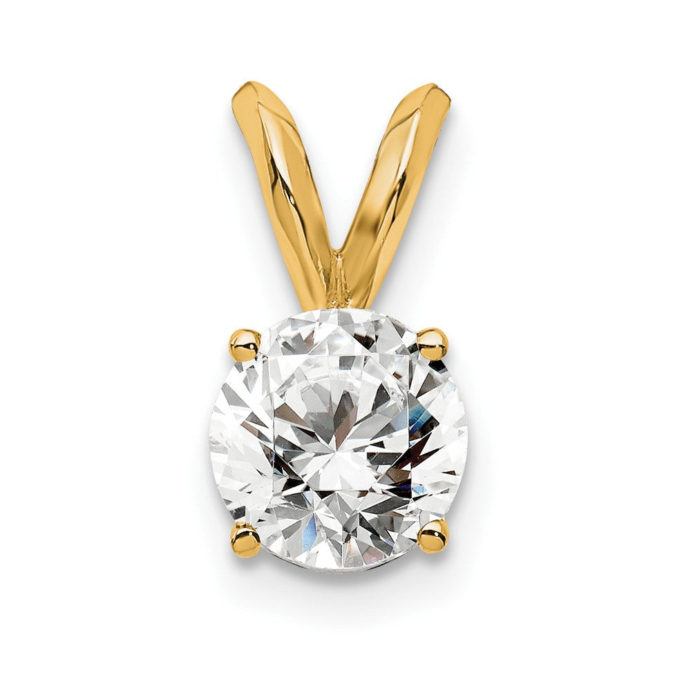 14k 1/2 ct Lab Grown Diamond VS+ F+ Round Comp 4 Prong Solitaire Pendant