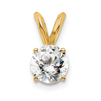 14k 1/2 ct Lab Grown Diamond VS+ F+ Round Comp 4 Prong Solitaire Pendant