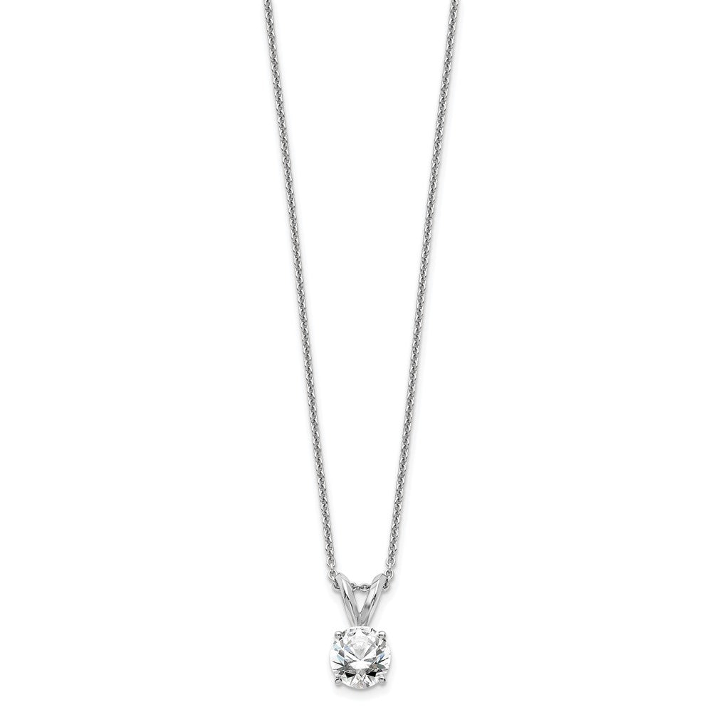 14kw 1/2ct Cert Lab Grown Dia VS+ F+ 4 Prong 18in Comp Solitaire Necklace