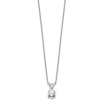 14kw 1/2ct Lab Grown Dia VS+ F+ 4 Prong 18in Comp Solitaire Necklace