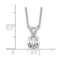 14kw 1/2ct Cert Lab Grown Dia VS+ F+ 4 Prong 18in Comp Solitaire Necklace