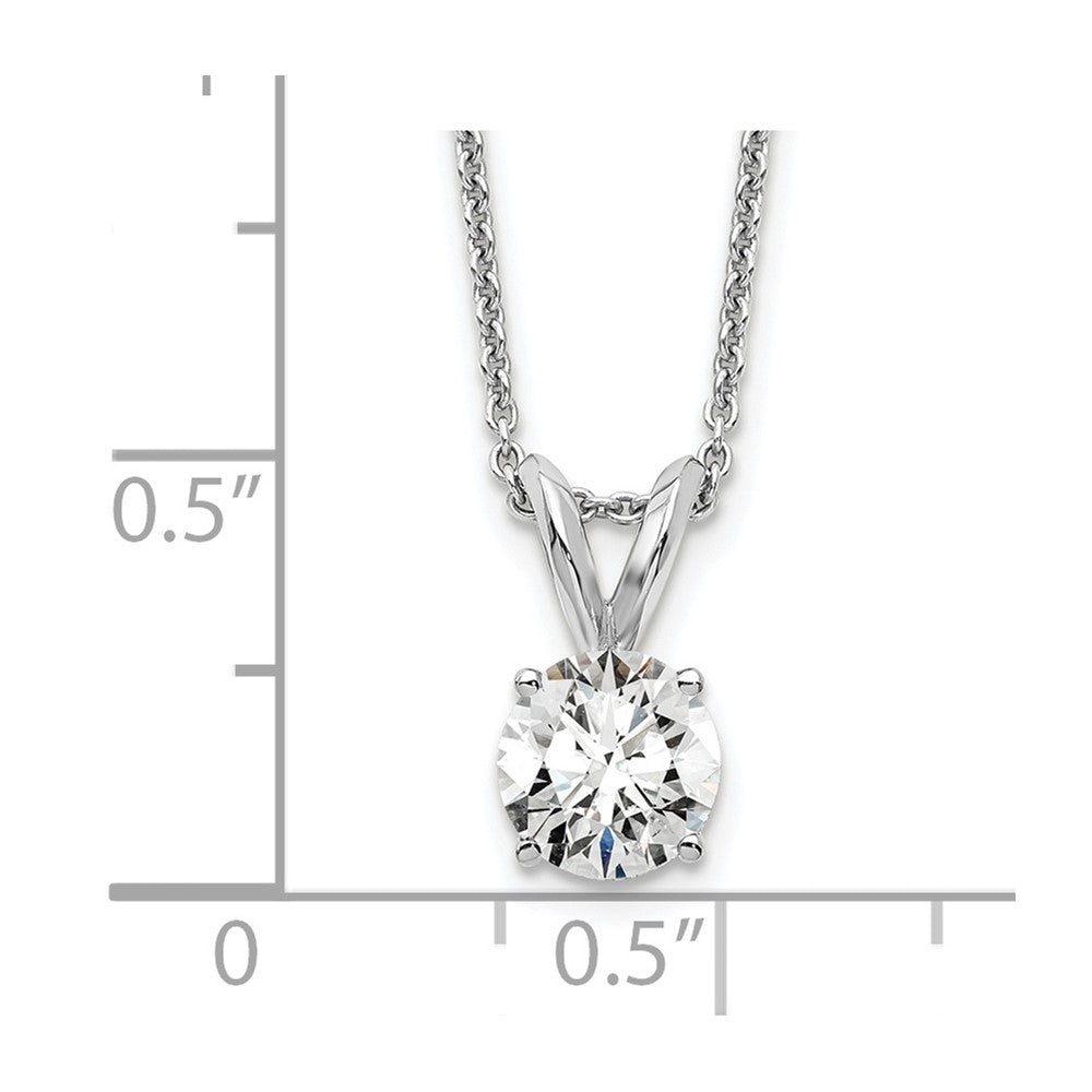 14kw 1/2ct Lab Grown Dia VS+ F+ 4 Prong 18in Comp Solitaire Necklace