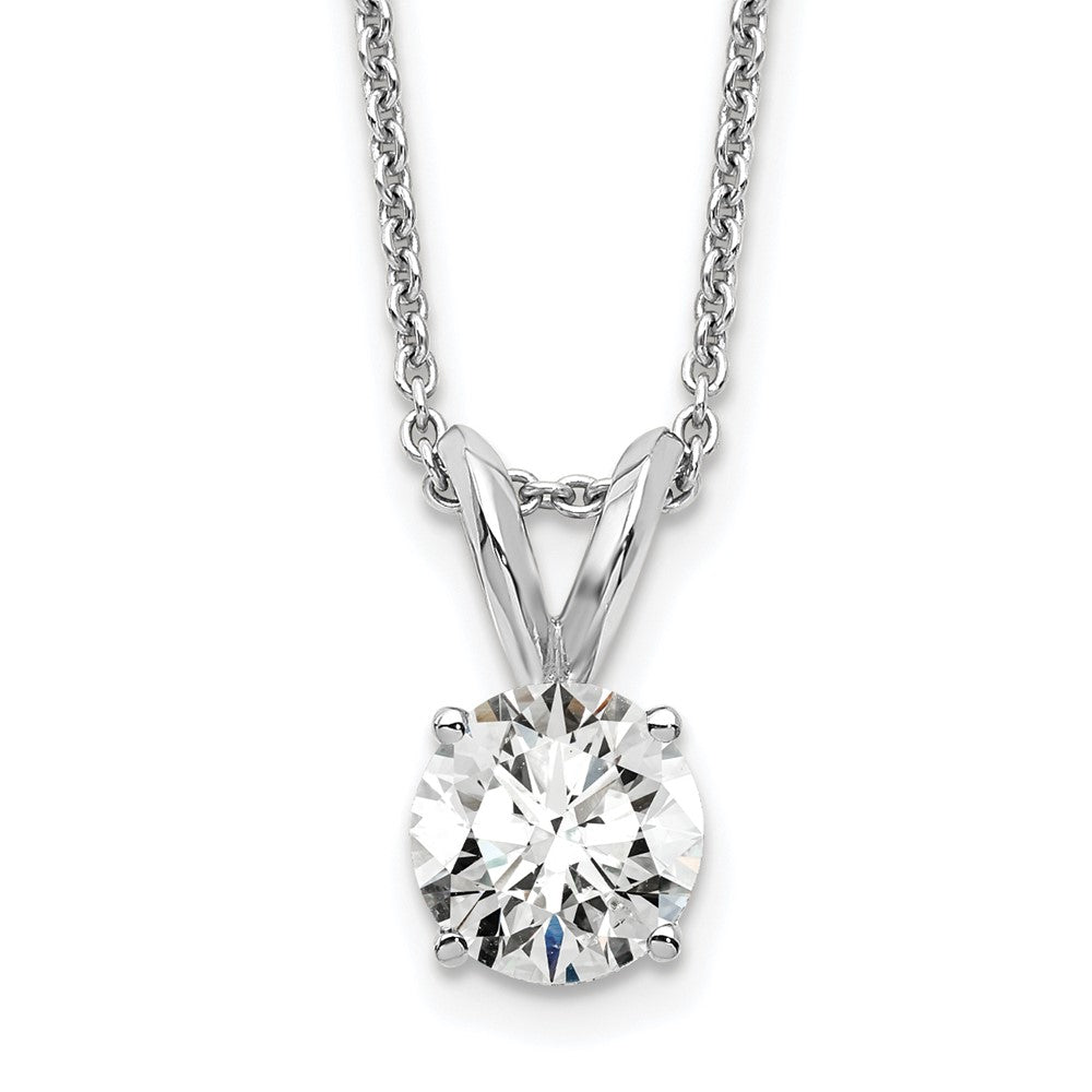 14kw 1/2ct Cert Lab Grown Dia VS+ F+ 4 Prong 18in Comp Solitaire Necklace