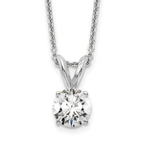 14kw 1/2ct Lab Grown Dia VS+ F+ 4 Prong 18in Comp Solitaire Necklace