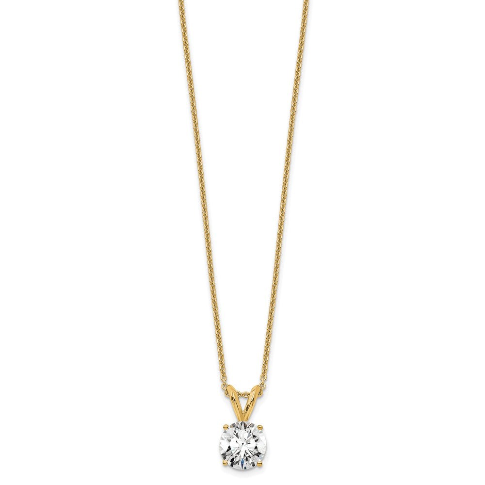 14k 3/4ct Cert Lab Grown Dia VS/SI+ G+ 4 Prong 18in Comp Solitaire Necklace