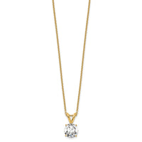 14k 3/4ct Cert Lab Grown Dia VS/SI+ G+ 4 Prong 18in Comp Solitaire Necklace