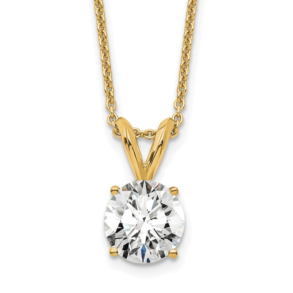 14k 3/4ct Cert Lab Grown Dia VS/SI+ G+ 4 Prong 18in Comp Solitaire Necklace