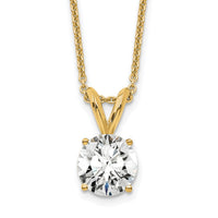 14k 3/4ct Cert Lab Grown Dia VS/SI+ G+ 4 Prong 18in Comp Solitaire Necklace