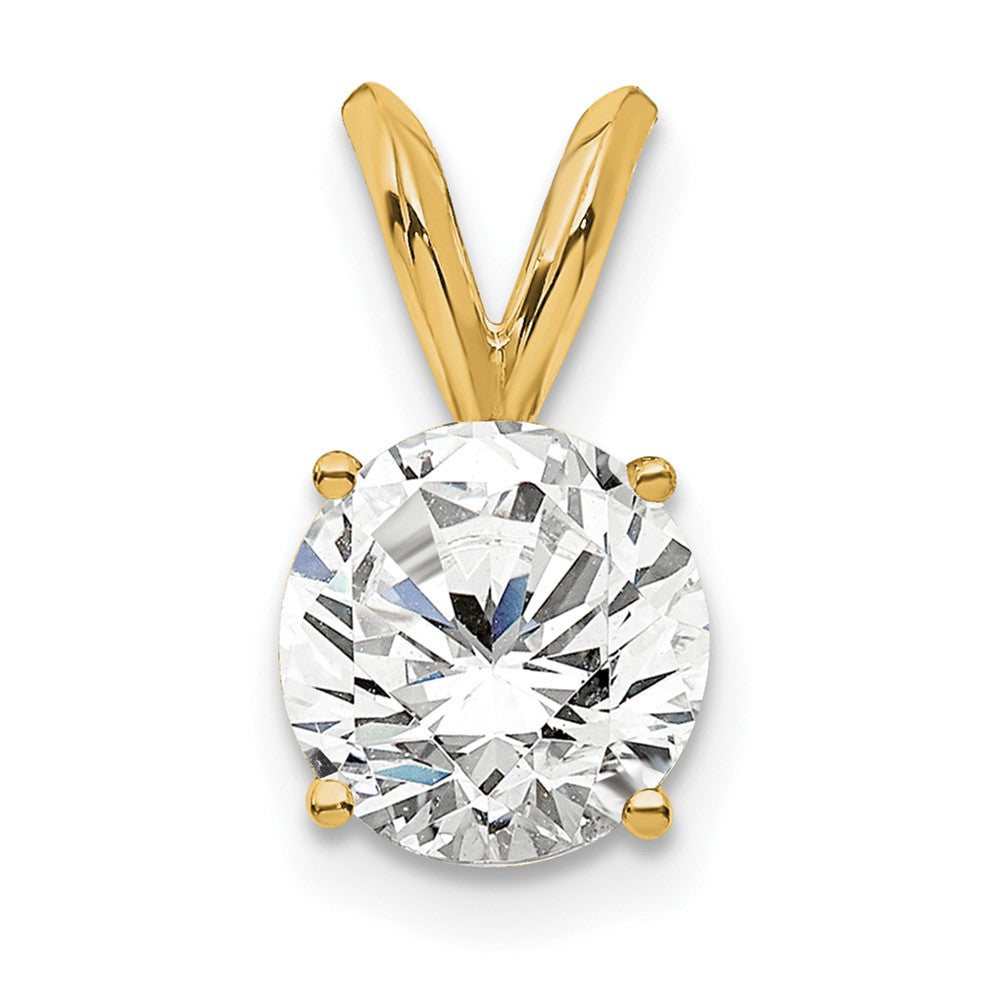 14k 3/4 ct Lab Grown Diamond VS/SI+ G+ Round Comp 4 Prong Solitaire Pendant