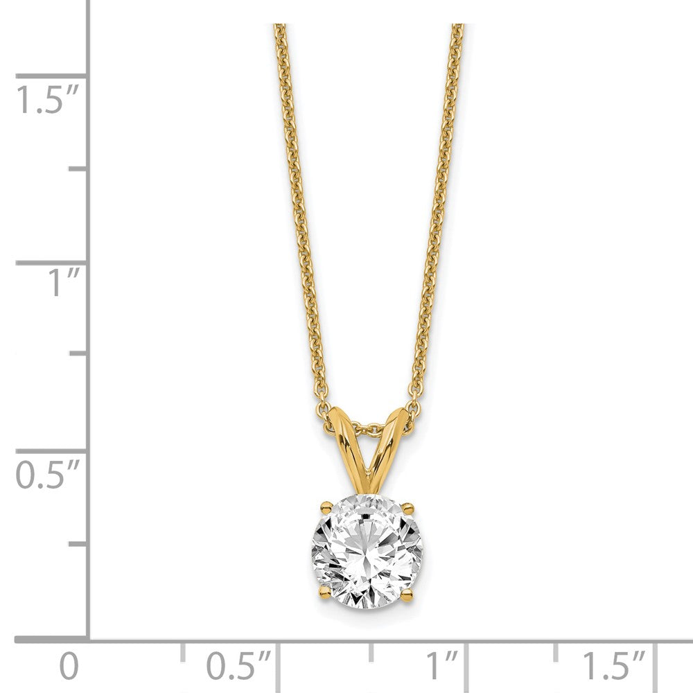 14k 3/4ct Lab Grown Dia VS+ F+ Comp 4 Prong 18in Solitaire Necklace