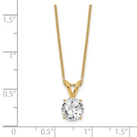 14k 3/4ct Lab Grown Dia VS+ F+ Comp 4 Prong 18in Solitaire Necklace