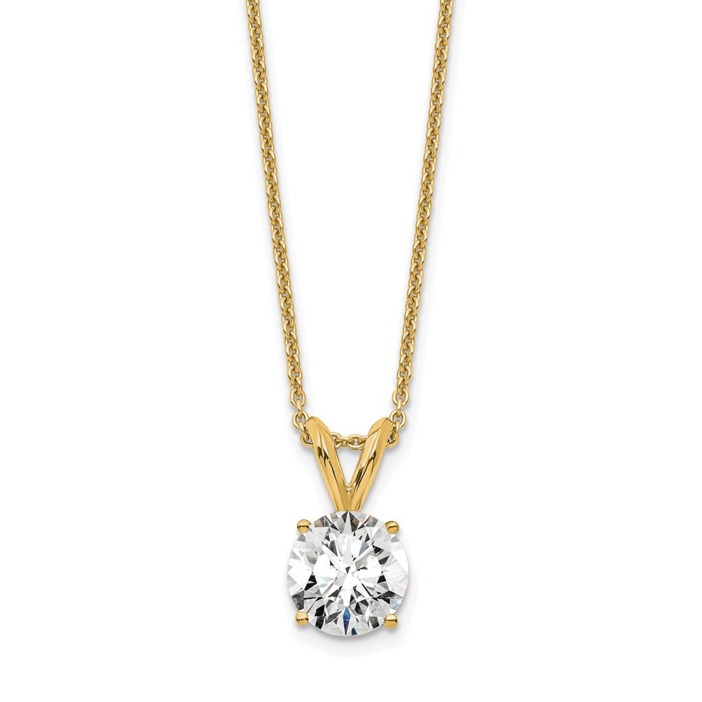 14k 3/4ct Lab Grown Dia VS+ F+ Comp 4 Prong 18in Solitaire Necklace