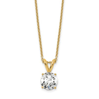 14k 3/4ct Lab Grown Dia VS+ F+ Comp 4 Prong 18in Solitaire Necklace