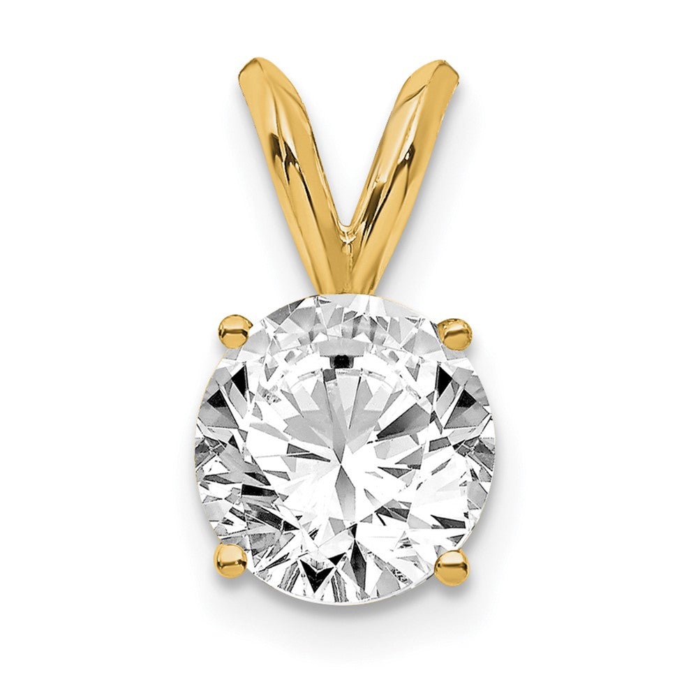 14k 3/4 ct Lab Grown Dia VS+ F+ Round Comp 4 Prong Solitaire Pendant