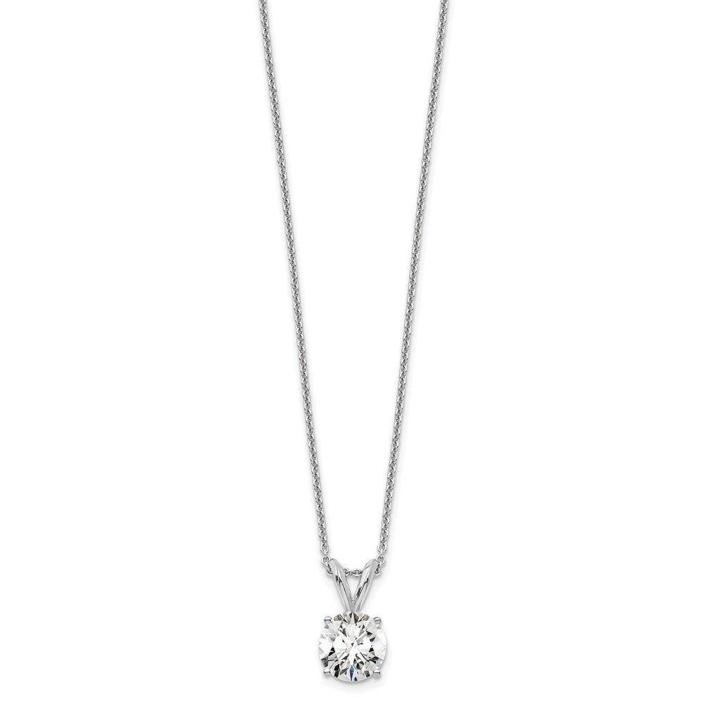 14kw 3/4ct Cert Lab Grown Dia VS+ F+ 4 Prong 18in Comp Solitaire Necklace