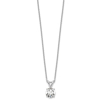 14kw 3/4ct Cert Lab Grown Dia VS+ F+ 4 Prong 18in Comp Solitaire Necklace