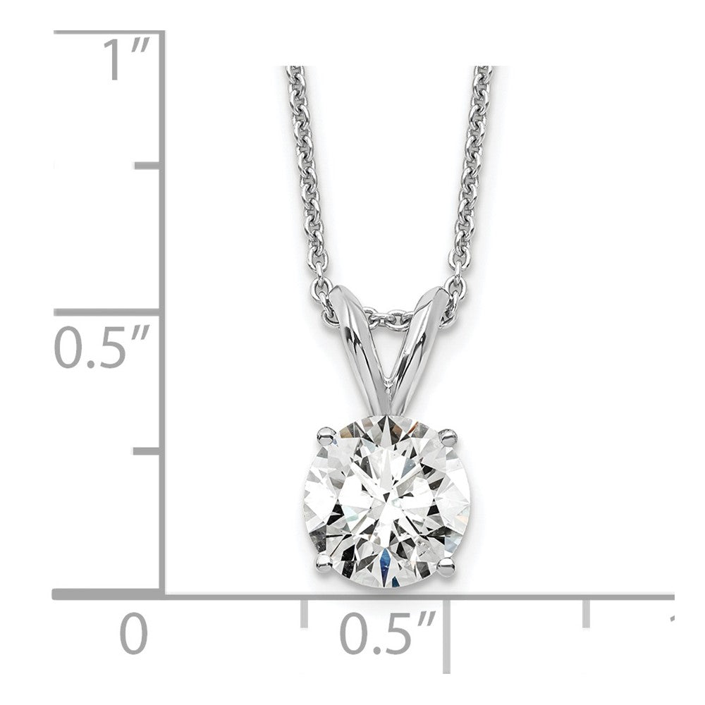 14kw 3/4ct Cert Lab Grown Dia VS+ F+ 4 Prong 18in Comp Solitaire Necklace
