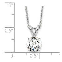 14kw 3/4ct Cert Lab Grown Dia VS+ F+ 4 Prong 18in Comp Solitaire Necklace