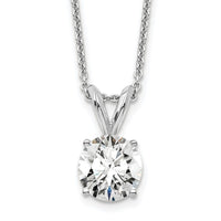 14kw 3/4ct Cert Lab Grown Dia VS+ F+ 4 Prong 18in Comp Solitaire Necklace