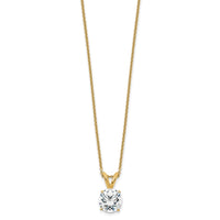 14k 1ct Cert Lab Grown Dia VS/SI+ G+ 4 Prong 18in Comp Solitaire Necklace