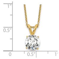 14k 1ct Cert Lab Grown Dia VS/SI+ G+ 4 Prong 18in Comp Solitaire Necklace