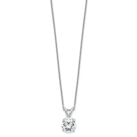 14kw 1ct Cert Lab Grown Dia VS+ F+ 4 Prong 18in Comp Solitaire Necklace