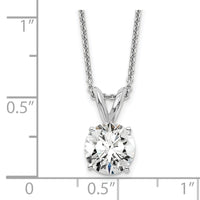 14kw 1ct Lab Grown Dia VS/SI+ G+ 4 Prong 18in Comp Solitaire Necklace