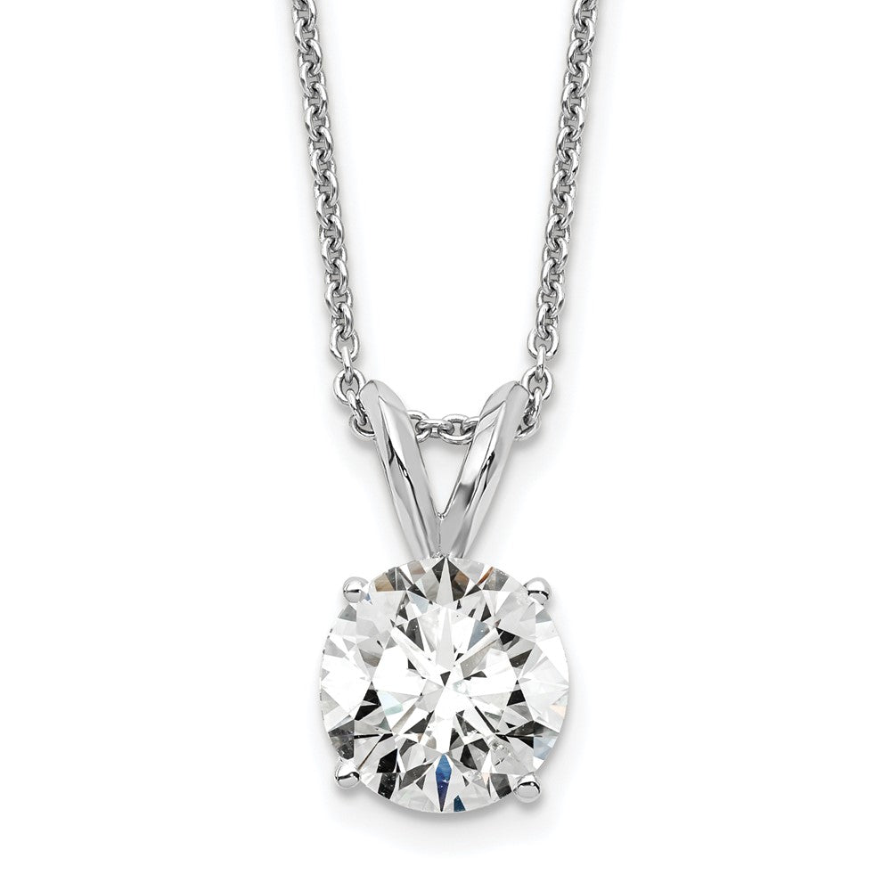 14kw 1ct Cert Lab Grown Dia VS/SI+ G+ 4 Prong 18in Comp Solitaire Necklace