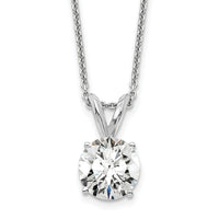14kw 1ct Cert Lab Grown Dia VS/SI+ G+ 4 Prong 18in Comp Solitaire Necklace