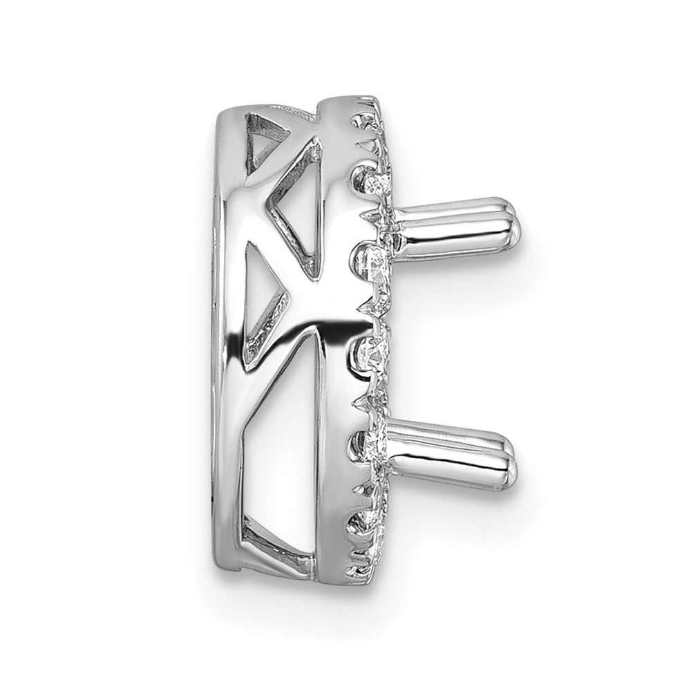 14kw 1/2 ct Center Lab Grown DIA VS/SI+ G+ Round Semi Halo Chain Slide