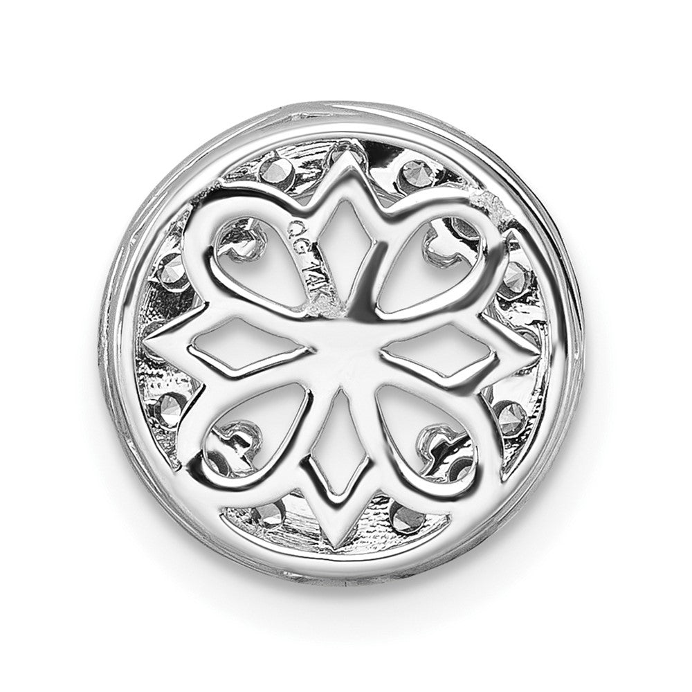 14kw 1/2 ct Center Lab Grown DIA VS/SI+ G+ Round Semi Halo Chain Slide