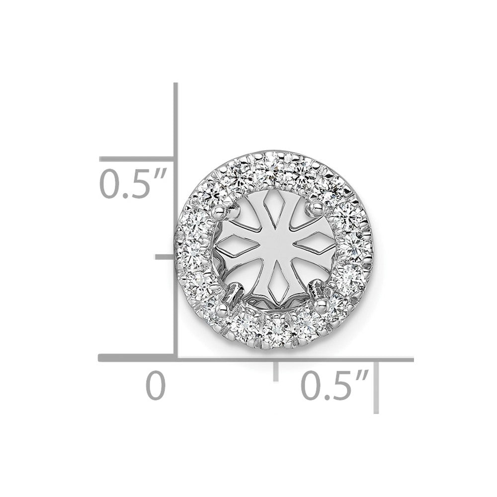 14kw 1/2 ct Center Lab Grown DIA VS/SI+ G+ Round Semi Halo Chain Slide