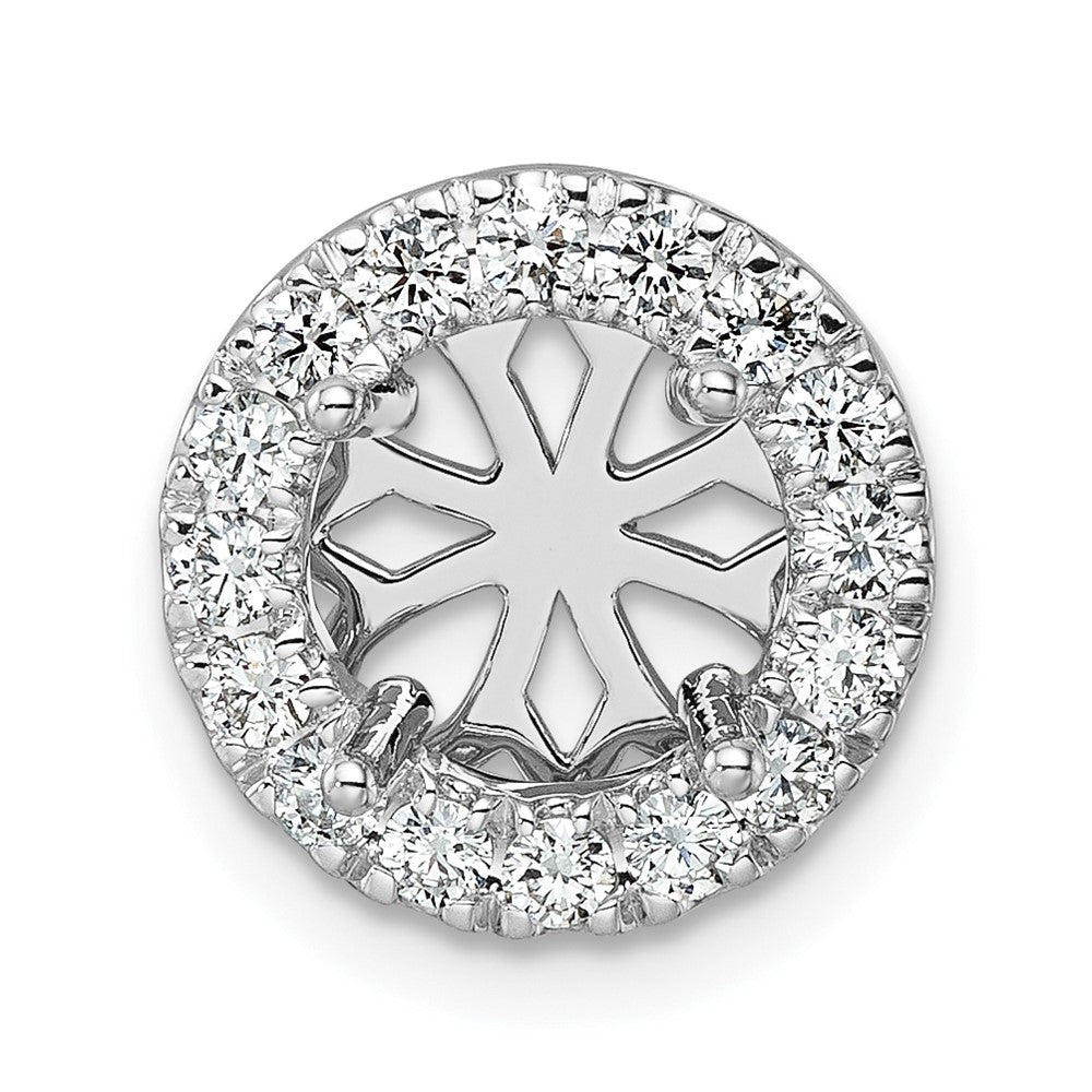 14kw 1/2 ct Center Lab Grown DIA VS/SI+ G+ Round Semi Halo Chain Slide