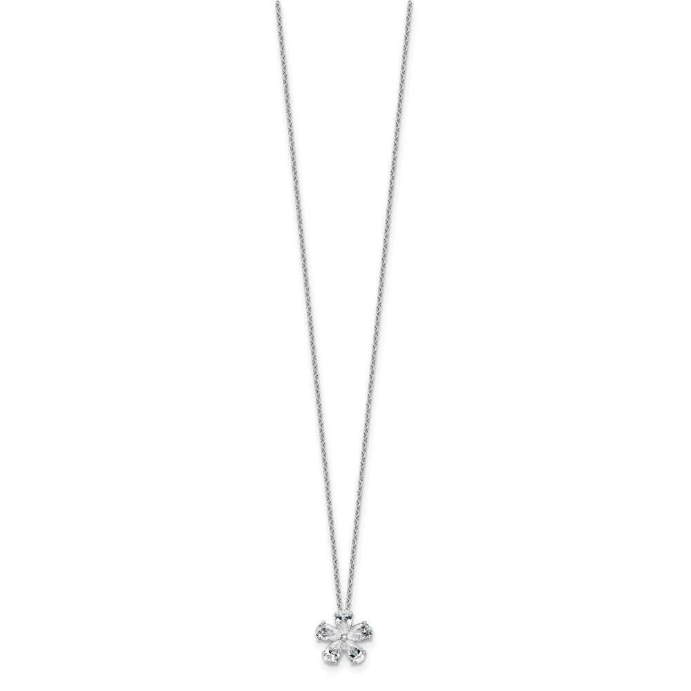 14kw 1ct Lab Grown Diamond VS+ F+ Comp 18in Flower Pendant Necklace