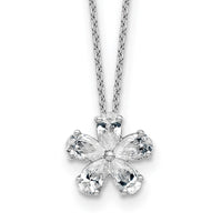 14kw 1ct Lab Grown Diamond VS+ F+ Comp 18in Flower Pendant Necklace
