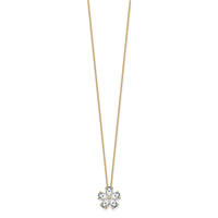 14k 2ct Lab Grown Diamond VS+ F+ Comp 18in Flower Pendant Necklace