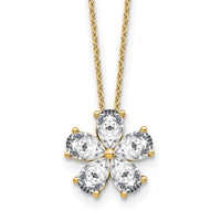 14k 2ct Lab Grown Diamond VS+ F+ Comp 18in Flower Pendant Necklace