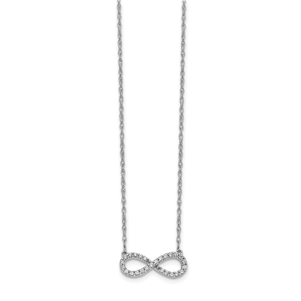 14kw 1/6ct Lab Grown Dia VS/SI+ G+ Comp 18in Infinity Symbol Necklace