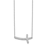 14kw 1/5ct Lab Grown Dia VS/SI+ G+ Comp 18in Sideways Cross Necklace