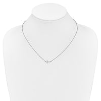 14kw 1/6ct Lab Grown Dia VS/SI+ G+ Comp 18in Sideways Cross Necklace