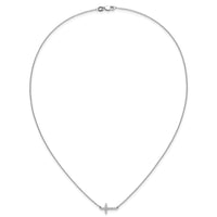 14kw 1/6ct Lab Grown Dia VS/SI+ G+ Comp 18in Sideways Cross Necklace