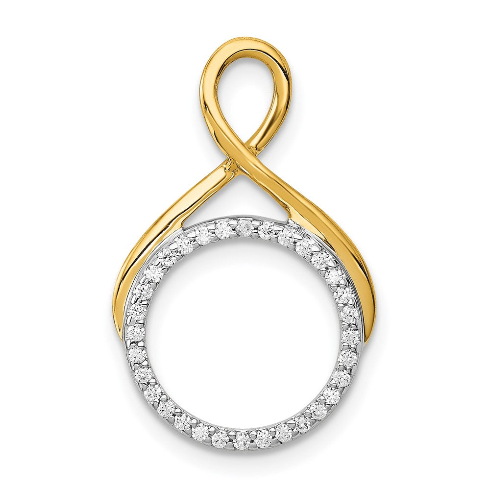 14ktt 1/10ct Lab Grown Diamond VS/SI+ G+ Comp Circle Dangle Chain Slide