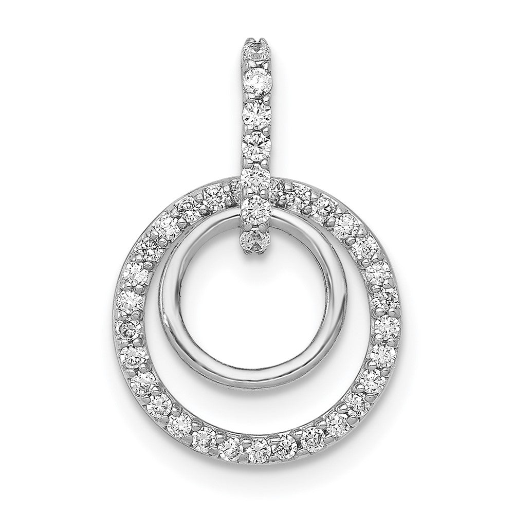 14kw 1/4ct Lab Grown Dia VS/SI+ G+ Comp Double Circle Dangle Pendant
