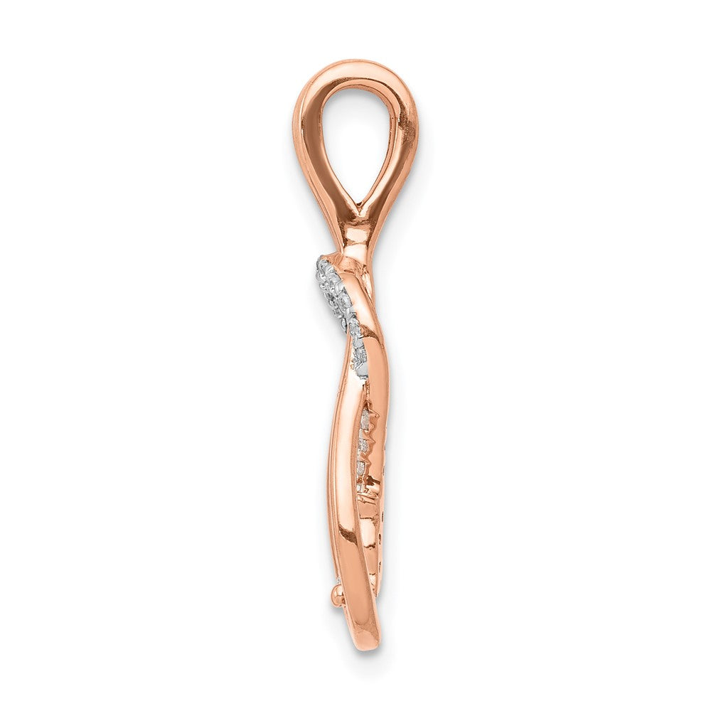 14k Rose Gold 1/6 ct Lab Grown Diamond VS/SI+ G+ Complete Knot Chain Slide