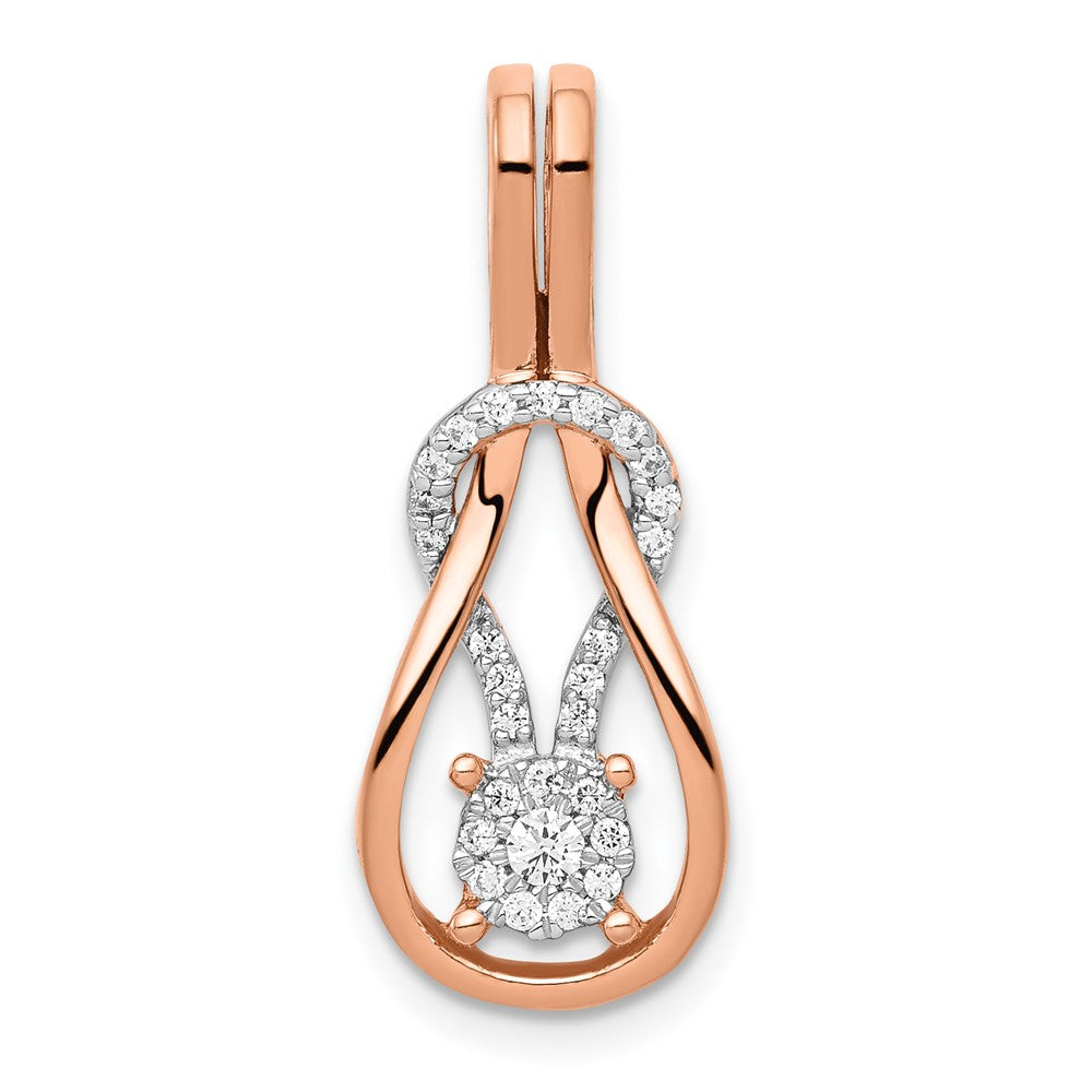 14k Rose Gold 1/6 ct Lab Grown Diamond VS/SI+ G+ Complete Knot Chain Slide