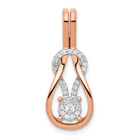 14k Rose Gold 1/6 ct Lab Grown Diamond VS/SI+ G+ Complete Knot Chain Slide